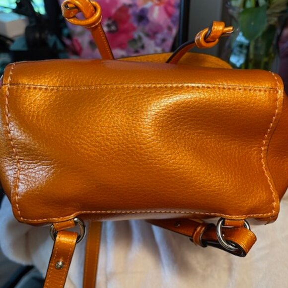COACH, EUC MINI ORANGE PEBBLED LEATHER BACKPACK - Picture 8 of 14